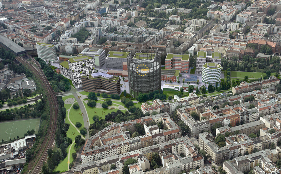 Bauen der Zukunft heute schon Realität:  Begrüntes Umkehrdach für Bürogebäude auf dem EUREF-Campus