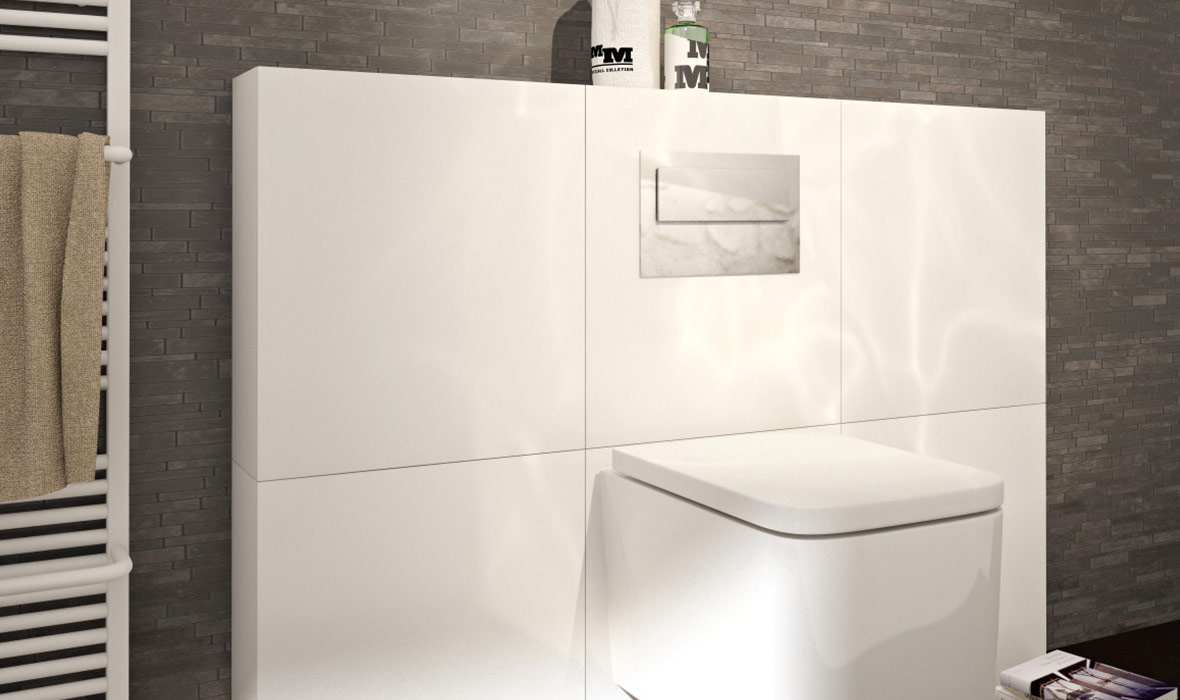 Moderne Badezimmer punkten mit frei hängenden Wand-WCs –  JACKOBOARD® Sabo sorgt für die einfache Montage